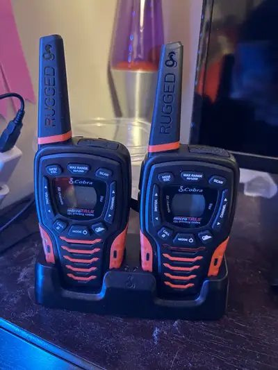 Selling these walkie talkies. Comes with the charging port. Bought new for $170 selling for $140 OBO...