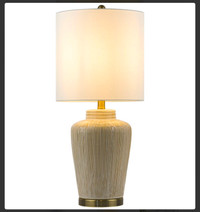 Surya® Ceramic Lamp (27”, White/Gold