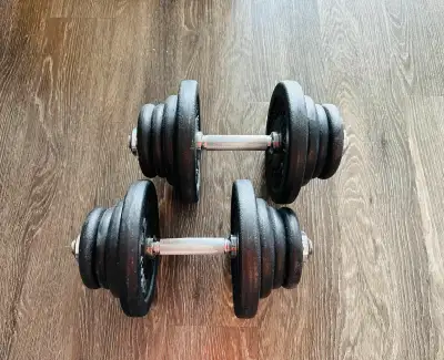 YORK Adjustable Cast Iron Dumbbell Set (50 lbs) – $49, View more