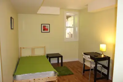 Just renovated private bedroom for rent. There are three rooms on the floor. Kitchen and bathroom ar...