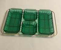 Vintage glass tray set