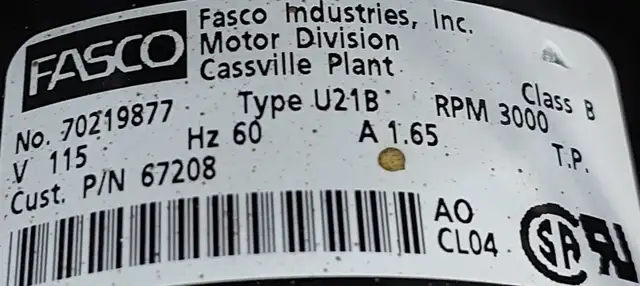 FASCO Inducer Motor – Model 70219877 - M025 in Heating, Cooling & Air in City of Toronto - Image 4