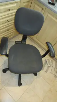 Blue office computer chair with armrest