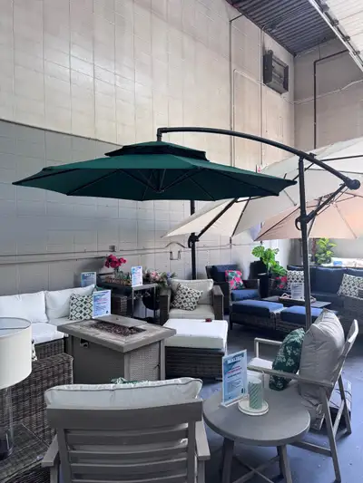 Dimensions: Diameter: 9ft Height: 8ft Base: 27”x27” Check us out: Furniture Outlet inside West Peak...