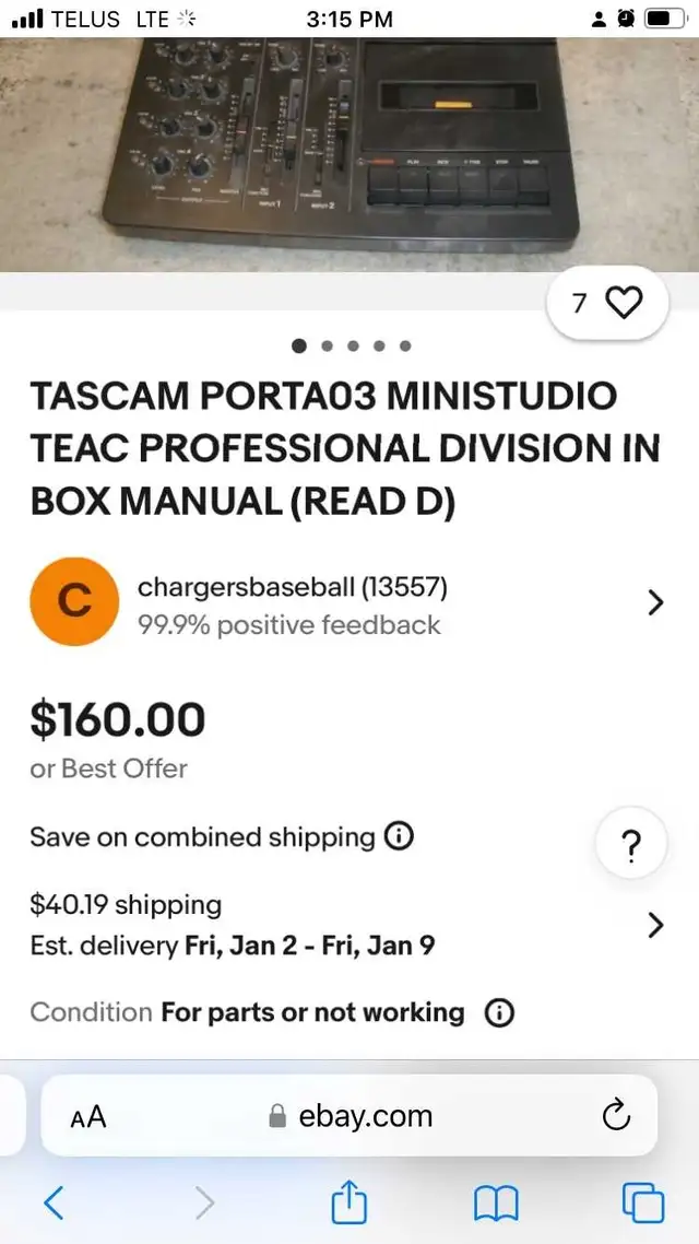 Tascam mini studio Porta 03 Cassette recorder537544224335482882