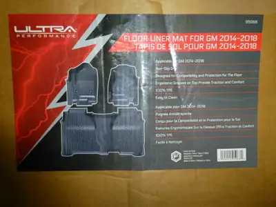 Brand new in box. Never used. 3 piece set floor liner /mats for 2014-2018 gmc or chev - sierra or si...