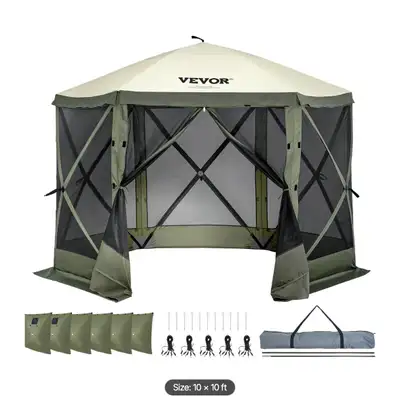VEVOR Pop-up Gazebo Tent, 6 Sided Canopy Sun Shelter, View more