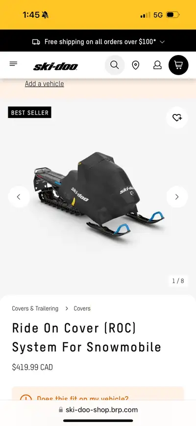 Ski-doo Summit 850 Gen 4 2020 ROC Travel Tarp -Like New , Used 1 season for travel only , Stored ins...