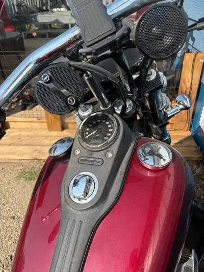 2017 Harley Davidson Dyna Street Bob in sparkle red paint with flames. 103 engine with stage one add...