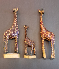 Wood carved giraffes