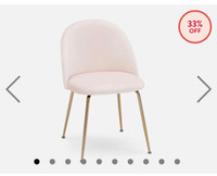 Pale Pink Structube Velvet Dining Chairs
