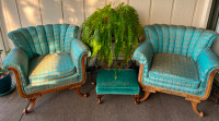 Vintage Antique Love Seat/Couch & 2 Chairs