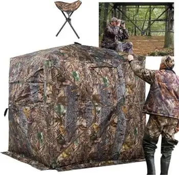 Step into the great outdoors with this new portable hunting blind, designed for the avid hunter seek...