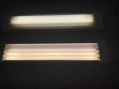 Tube light with fixture and switch-big $20 each, small $7 All for $40. Good to use in a garage, shed...