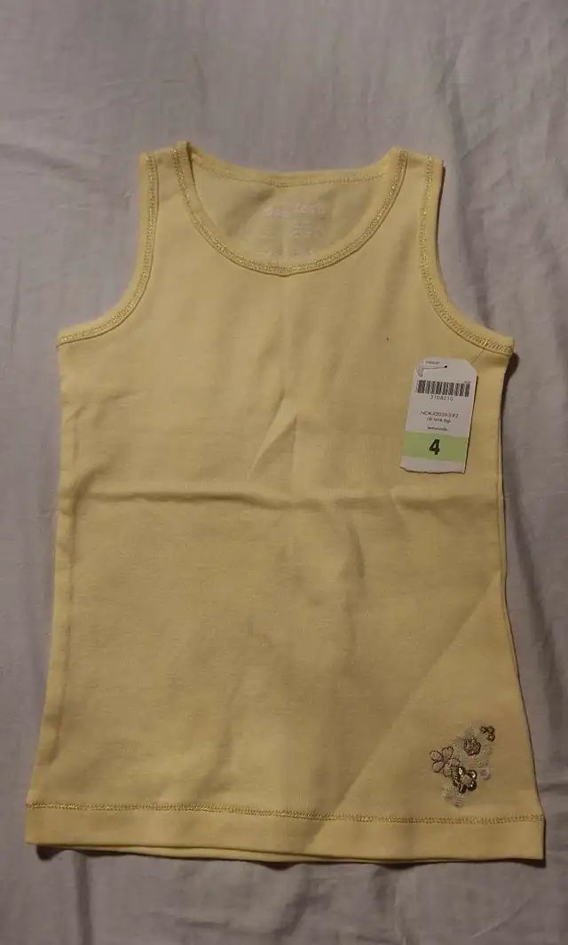 *New* Oshkosh Embroidered floral Tank Top 100% Cotton Size 4
