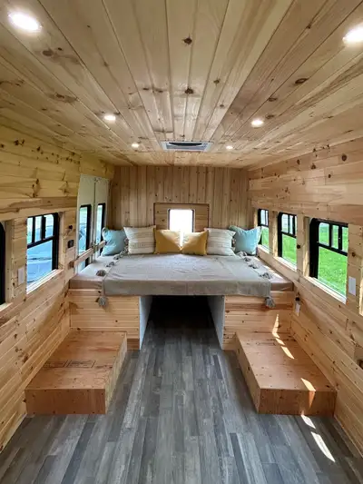 2011 ford bus , partially converted ! Selling as is. Ready to add finishing touches. 400w renogy sol...