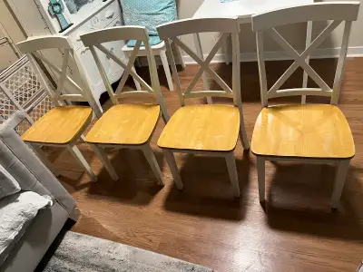 Set of 4 Farmhouse Style Chairs. , View more