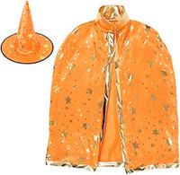Halloween Costume Wizard Cape Witch Cloak with Hat