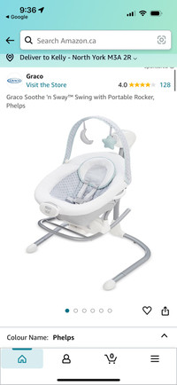Graco Soothe and sway swing chair - portable