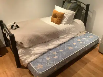 Lit simple avec gigogne, View more