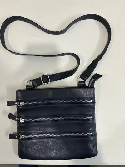 Danier Dark Blue Crossbody Leather Bag, View more