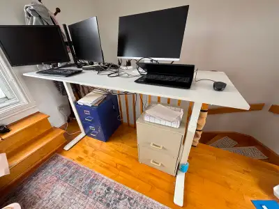 Large electric up down desk, View more