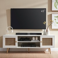 65" Mid Century Modern White TV Stand with Metal Decoration, Woo Markham / York Region Toronto (GTA) Preview