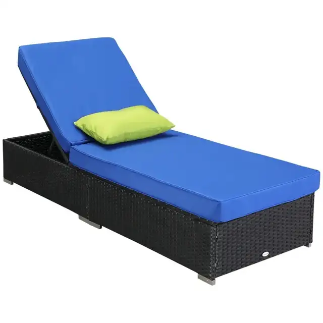 Patio Wicker Lounger, Outdoor PE Rattan Single Chaise Lounge in Patio & Garden Furniture in Markham / York Region - Image 6