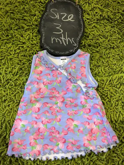 Girls Floral lavender and pink tank top - NWOT - 3 mths, View more