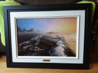 Spectacular framed photo of white point beach.