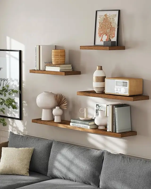 VASAGLE Wall Shelves Set of 3, Floating Shelves, Wall Mounted, 8 in Home Décor & Accents in Markham / York Region - Image 7