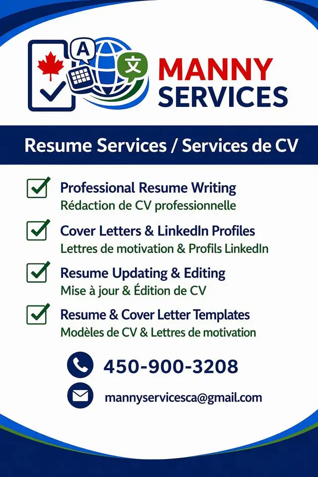 CV / RÉSUMÉ – ENGLISH & FRENCH