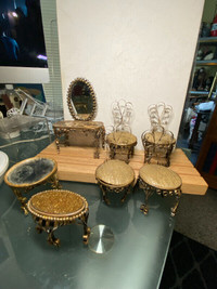 Old 1:12 Dollhouse Miniature Cabinet Set