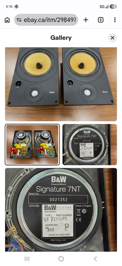 B&W signature 7se wall speakers, View more