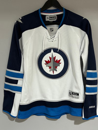 Women’s White Winnipeg Jets jersey with embroidered logos