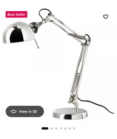 ikea FORSÅ Work lamp, nickel plated, View more