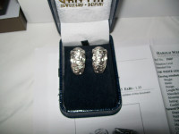 14 KT. WHITE GOLD PANTHER DIAMOND EARRINGS