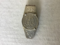 Taxco Mexican Coin sterling silver money clip
