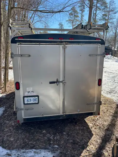 - selling my trailer (approx. 14' long, 80" wide, 75" high at centre - homemade shelf inside (can be...