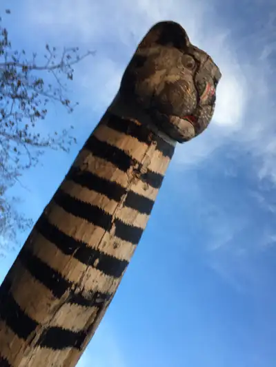 Solid wood carved cat. 5 feet tall. $15. I deliver!, View more