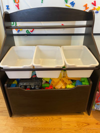 Toy box with mega blocks 