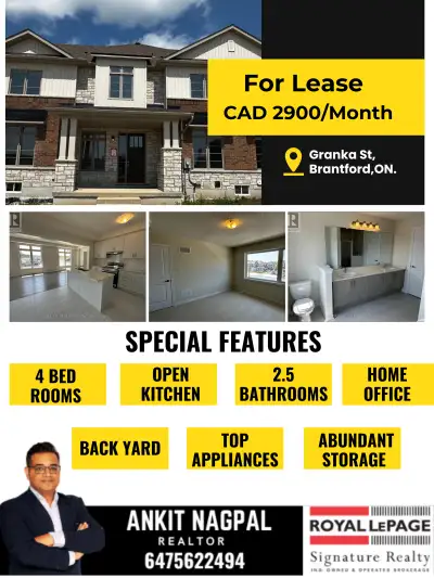 Beautiful Townhome in Brantford For Rent