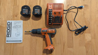 Ridgid drill perceuse kit batteries 12v