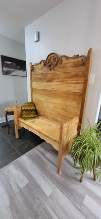 Handcrafted Antique Bed Bench
