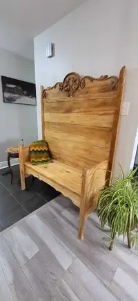 Handcrafted Antique Bed Bench