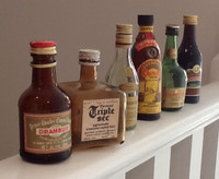 8 Vintage Mini Bottles -  empty