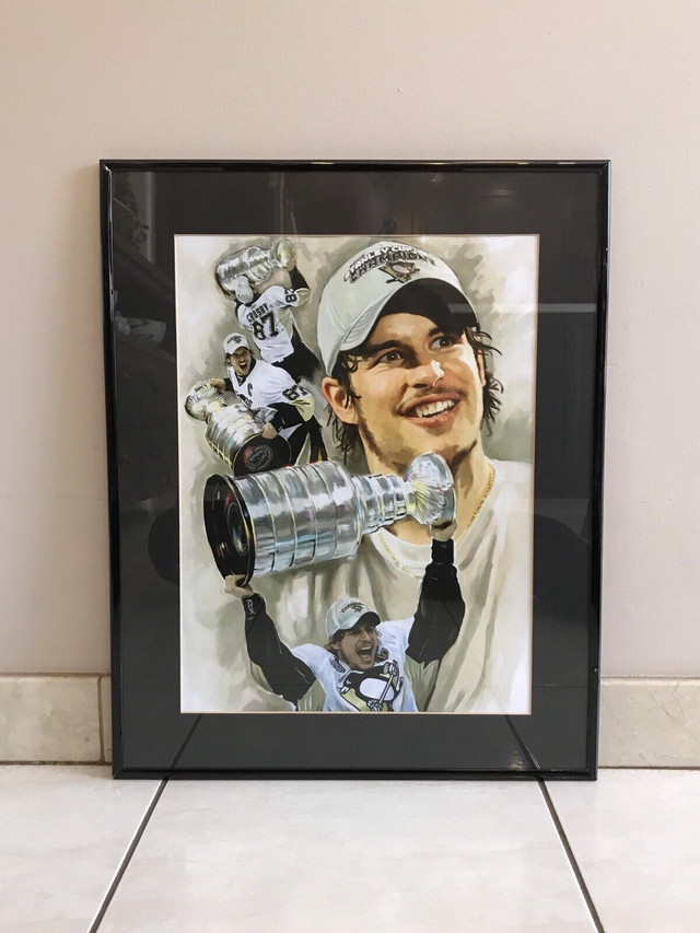 PITTSBURGH PENGUINS SIDNEY CROSBY STANLEY CUP FRAMED ART PRINT  in Arts & Collectibles in City of Toronto