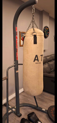 Punching bag with stand and gloves 