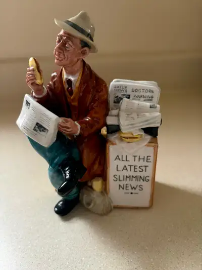 Royal Doulton full size figure-"Stop the Press" newspaper man, View more
