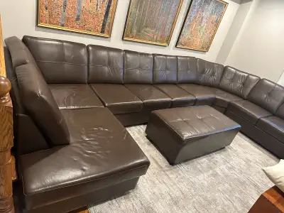 Genuine Italian Leather Sectional Sofa, View more